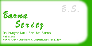 barna stritz business card